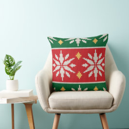 Almofada Tricô de Natal Nórdico
