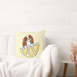 Almofada Tricolor Cavalier Lemon Gingham Travesseiro decora