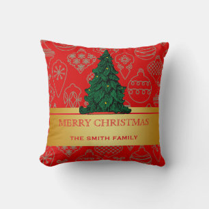 Almofada Trilha de Natal Dourada Glitter Star
