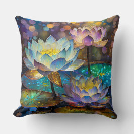 Almofada Trio de Flores de Lótus Brilhantes