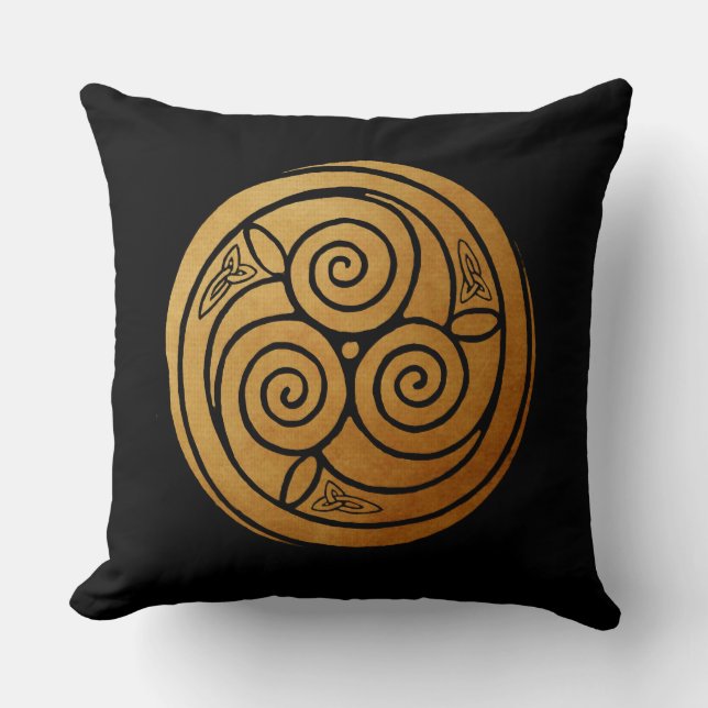Almofada Triple Celtic Knot Swirl Mandala (Frente)