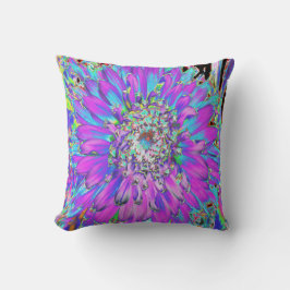 Almofada Trippy Abstrato Aqua, Verde limão e Dahlia Roxo