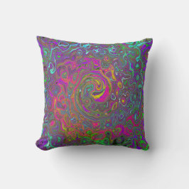 Almofada Trippy Hot Pink Abstrato Retro Liquid Swirl