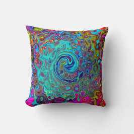 Almofada Trippy Sky Blue Abstrato Retro Liquid Swirl