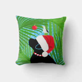 Almofada Tropical Black Lab Santa Seagull Christmas