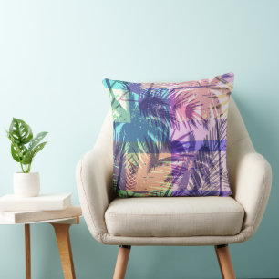 Almofada Tropical de Pastel de Praia Retro