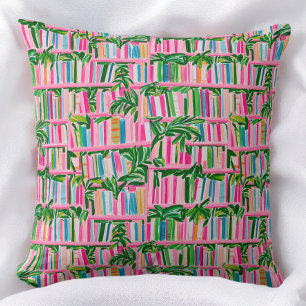 Almofada Tropical de Preppy Pink Bookcase