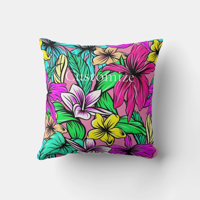 Almofada Tropical Flower Mix Thunder_Cove (Verso)