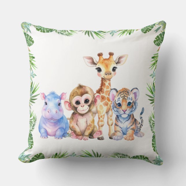 Almofada Tropical Jungle Baby animals (Frente)