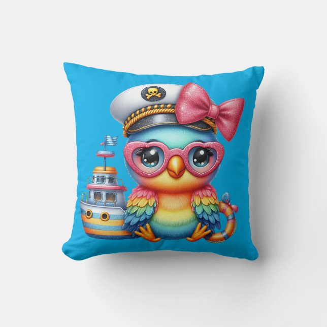 Almofada "Tropical Parrot Princess" (Frente)