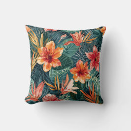 Almofada Tropical Sunset Garden Floral Jungle Pattern
