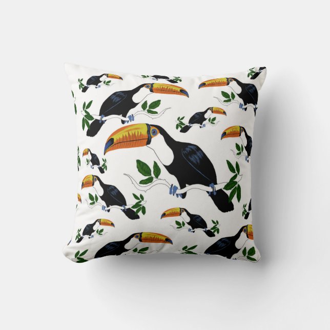 Almofada Tropical Toucans - Playful Jungle (Frente)