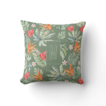 Tropics Flower Foliage Fantasy com Monograma