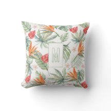 Tropics Flower Foliage Fantasy com Monograma