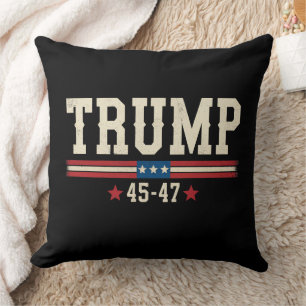 Almofada Trump 45 47 Bandeira Americana EUA Retro Vintage