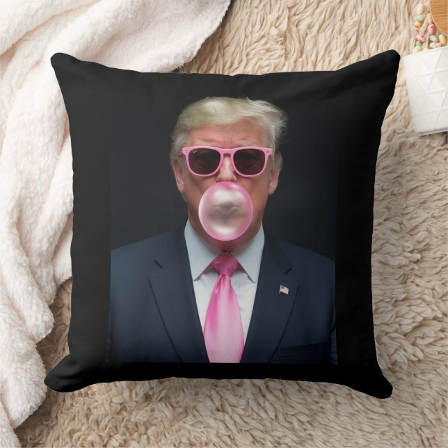 Almofada Trump Pink Bubble Gum Presidente 47 EUA (Cobertor)