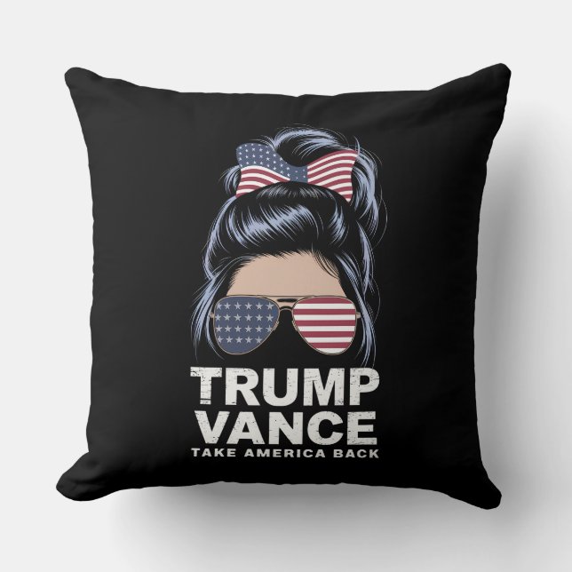 Almofada Trump Vance Leve a América de Volta Rapariga do Co (Frente)