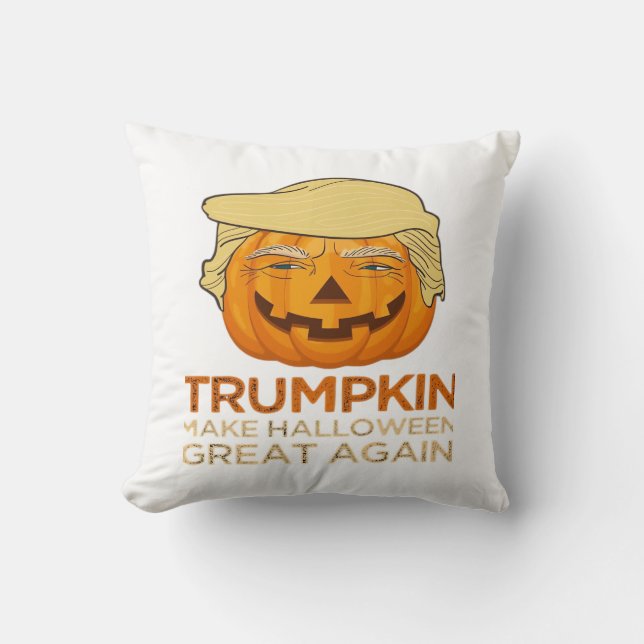 Almofada Trumpkin Halloween Engraçado Clássico (Frente)