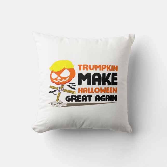 Almofada Trumpkin Pumpkin Halloween Clássico (Frente)
