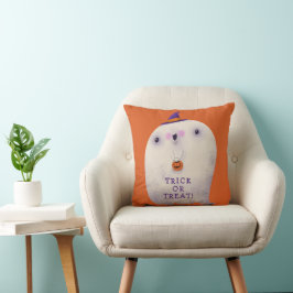 Almofada Truque de Decoração Halloween ou Tratar Fantasma B