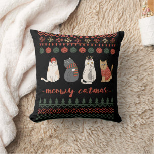 Almofada Truque de Natal de Gato Engraçado - Natal de Gato