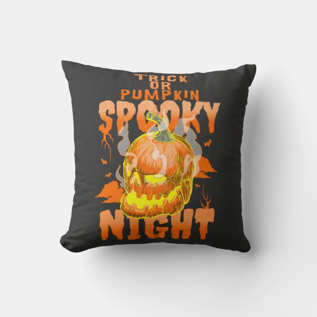 Almofada Truque ou Pumpkin Spooky Night (Frente)