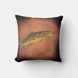 Almofada Truta marrom-marrom para pesca de mosca