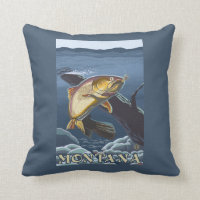 Truta que pesca o secção transversal - Montana