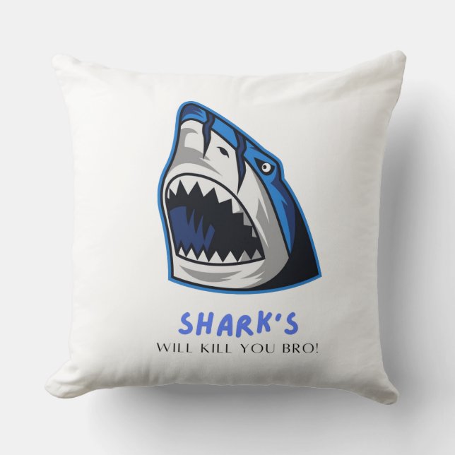 ALMOFADA TUBARÕES VÃO MATAR-TE... COTAÇÃO FUNNADA (Frente)