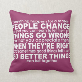 Almofada Tudo acontece para um branco inspirado da razão