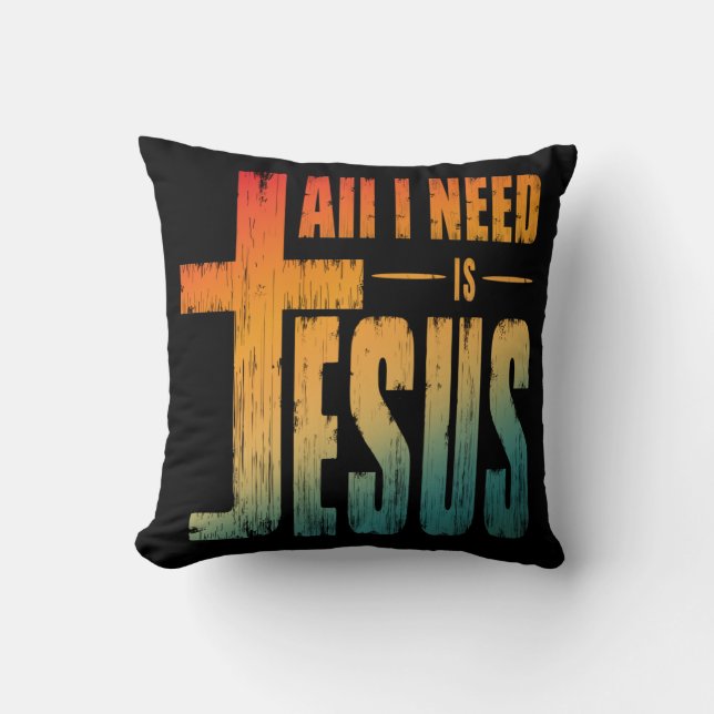 ALMOFADA TUDO O QUE EU PRECISO É JESUS (Frente)