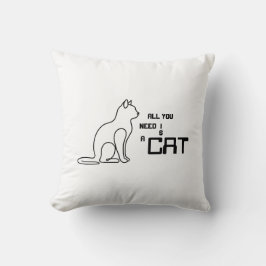 Almofada Tudo o que Você Precisa é um Gato Lindo Travesseir