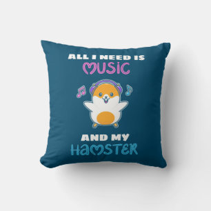 Almofada Tudo Que Preciso É Música E Meu Hamster