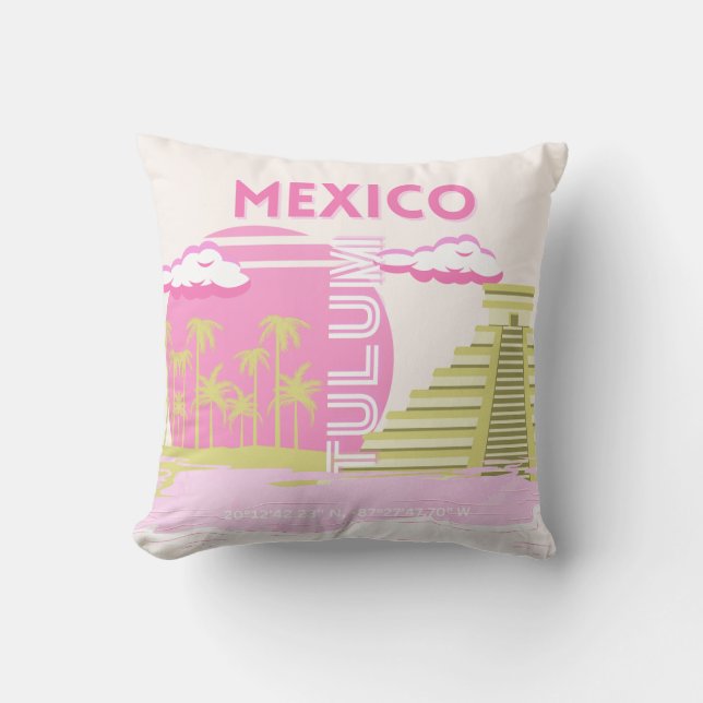Almofada Túlio, México, Viagem, Arte Rosa (Frente)