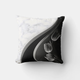 Almofada Tulipas Abstrato de mármore branco