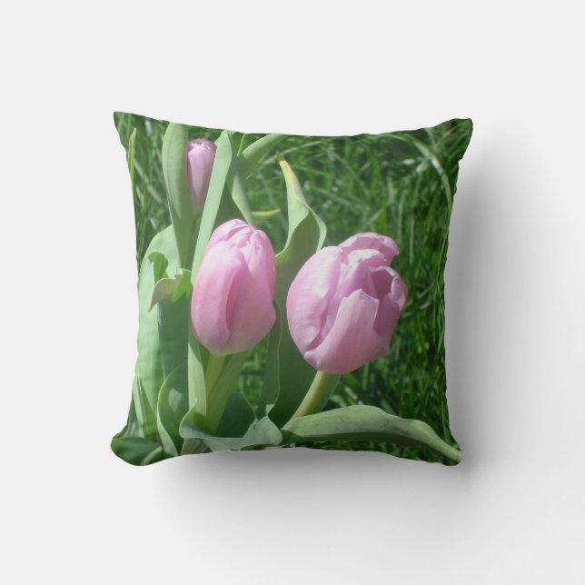 Almofada Tulipas cor-de-rosa (Frente)