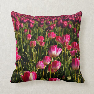 Almofada Tulipas cor-de-rosa, floral, jardim, flores, rosa