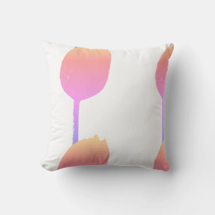 Almofada Tulipas Florais Rosa Flores Flores Abstrato Artsy