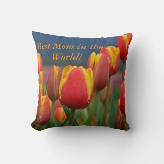 Almofada Tulipas para o Travesseiro decorativo da mãe (Frente)
