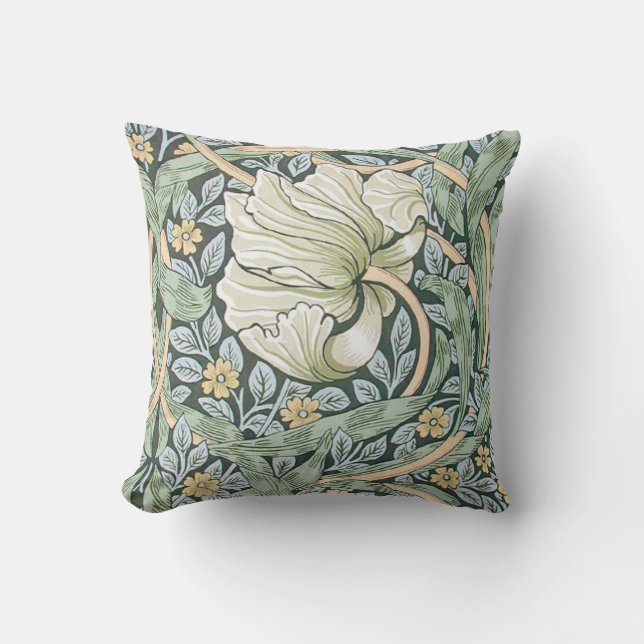 Almofada Tulipas Pimpernel Arte Botânica William Morris (Frente)
