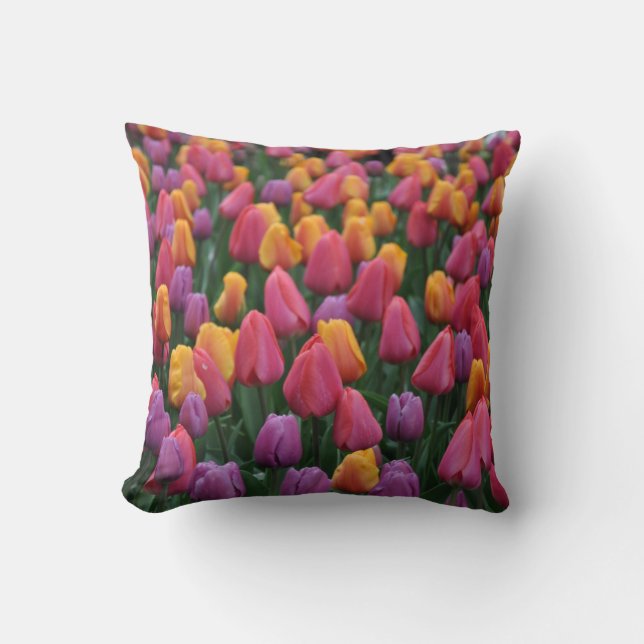 Almofada Tulipas primavera coloridas (Frente)