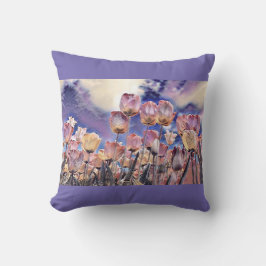 Almofada Tulipas rosadas e laranja