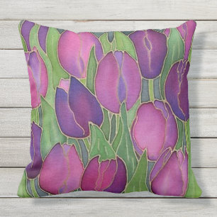 Almofada Tulipas roxas Design para Travesseiro exterior