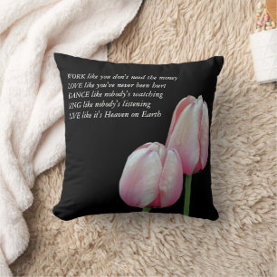Almofada Tulipas Trabalham Com Amor Dance Cotação Inspiraci