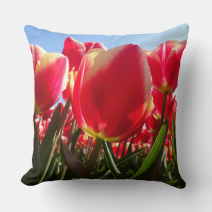 Almofada Tulipas Vermelhas Sunny Fechar Travesseiro decorat