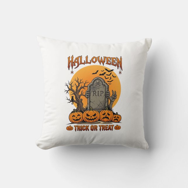 Almofada Túmulo de Halloween para Doce ou Travessura Mãos d (Frente)