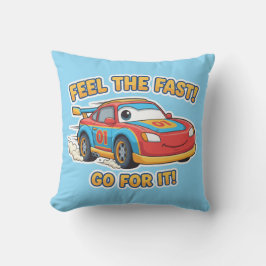 Almofada Turbo Racer "Feel The Fast" Cartoon Sports Car