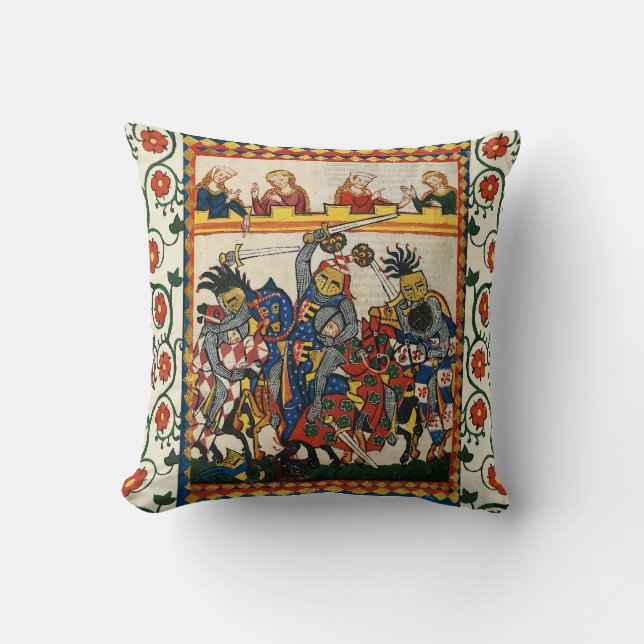 ALMOFADA TURNAÇÃO MEDIEVAL, LUTA CONTRA KNIGHTS E DAMSELS (Frente)