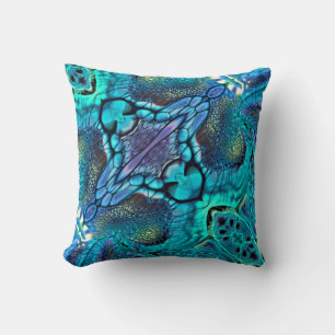 Almofada Turquesa abstrato de ouro roxo azul-marinho