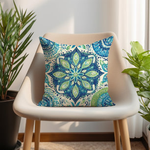 Almofada Turquesa Azul Lima Mandela Boho